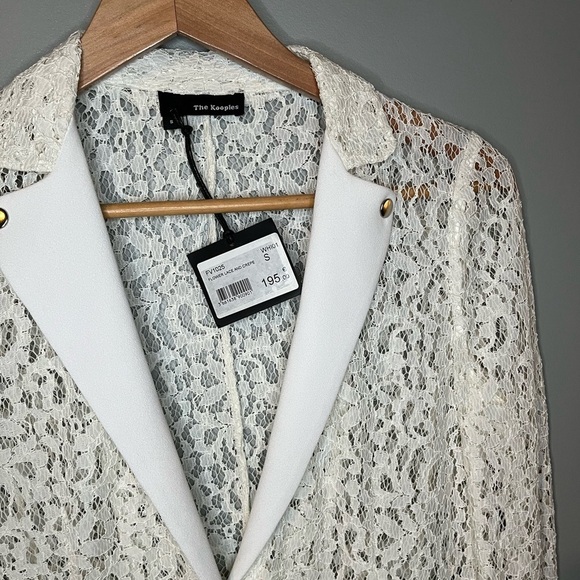 NWT The Kooples Flower Lace and Crepe Jacket - Picture 6 of 13